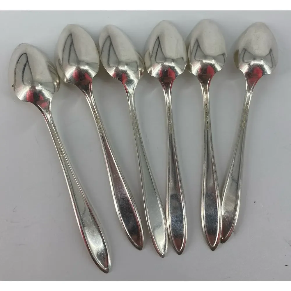 6 oneda community ADAM sugar tea sorbet desert spoons Silverplate monogramed